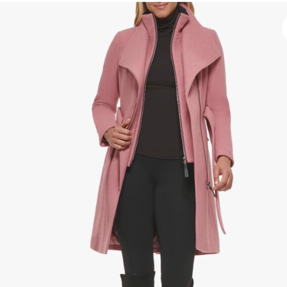 CALVIN KLEIN WOMEN'S WOOL BLEND COAT JACKET PINK - Picture 2 of 15